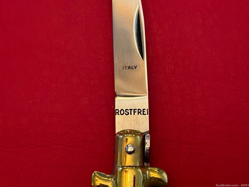 Falcon Famous Blades Italy Manual 8” Lockback Stiletto Knife Rostfrei Stag-img-4