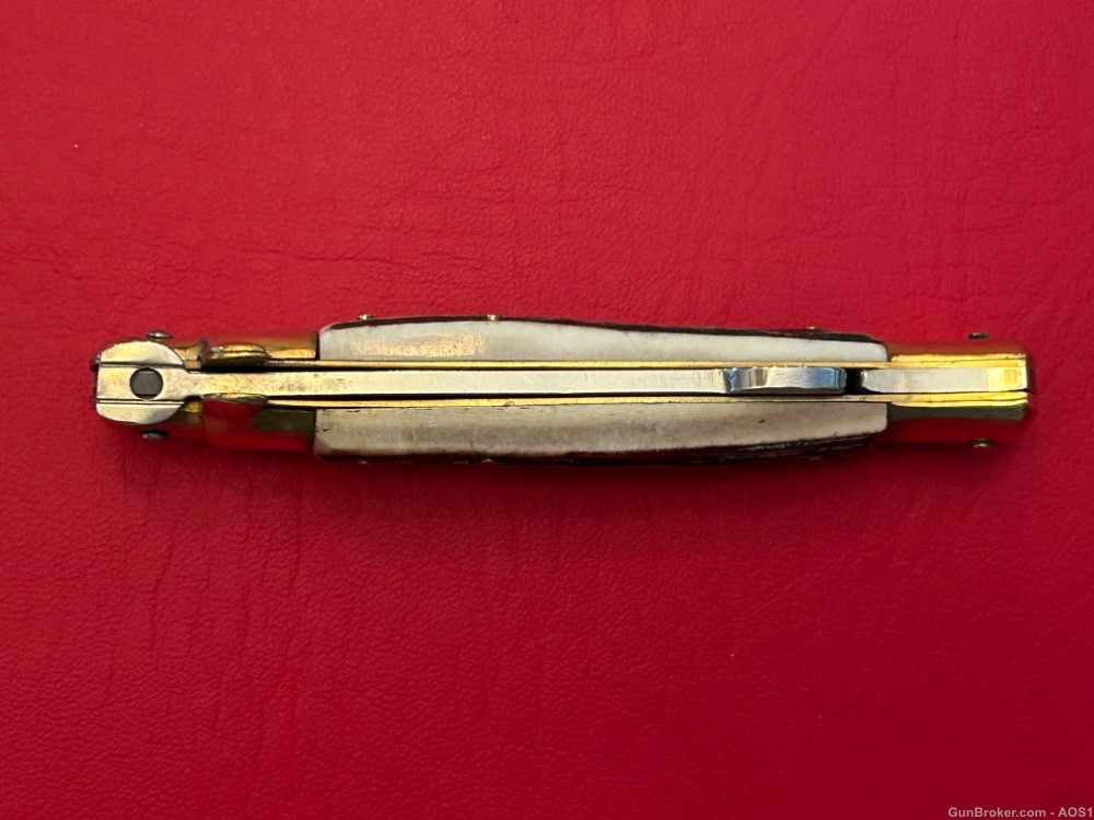 Falcon Famous Blades Italy Manual 8” Lockback Stiletto Knife Rostfrei Stag-img-9