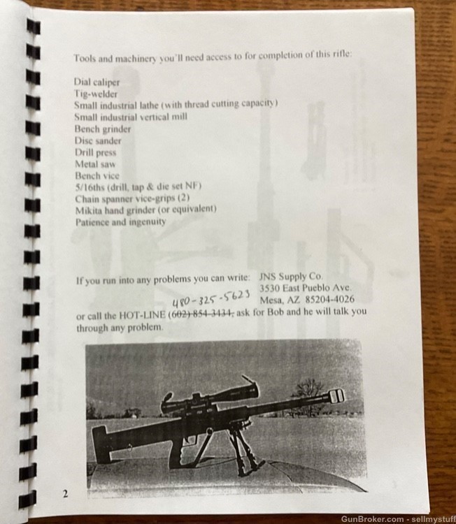 MAADI GRIFFIN .50 caliber Rifle , self build Book , specs, pictures, info -img-3
