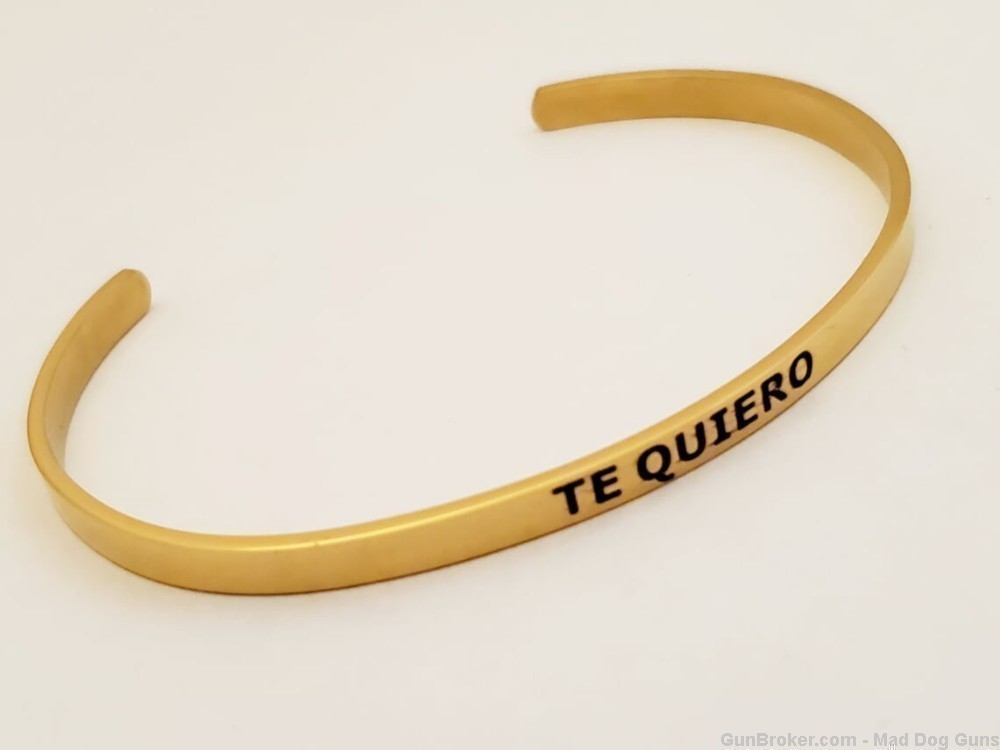 14K Gold over Stainless Steel Bracelet engraved "Ti Quiero".  SB11G.-img-0