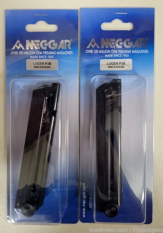 Mecgar Luger P08 9mm 8rd magazines lot of 2 MGLUGP08B-img-0