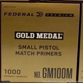 small pistol match primers gold medal no. GM100M competition grade 1000 ct-img-2