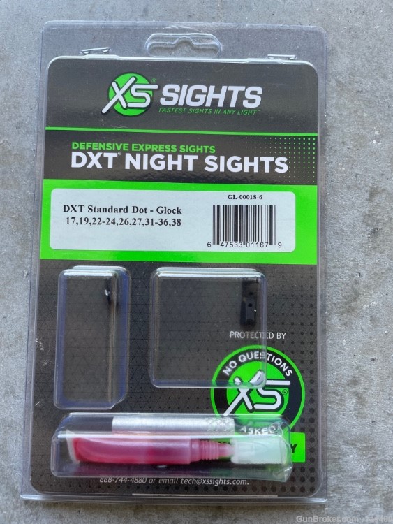 XS Sights DXT Standard Dot Night Sight Set for Glock 17,19,22-24, 26, 27 33-img-0