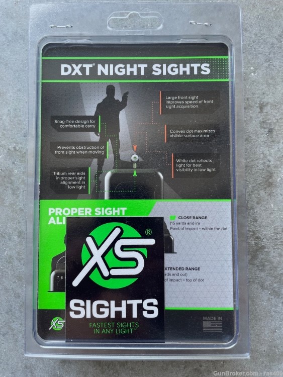 XS Sights DXT Standard Dot Night Sight Set for Glock 17,19,22-24, 26, 27 33-img-1
