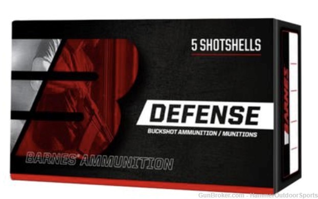 Barnes Defense Buckshot Shotshells 12ga 2-3/4" 9 plts 1325 fps #00 5/ct-img-0