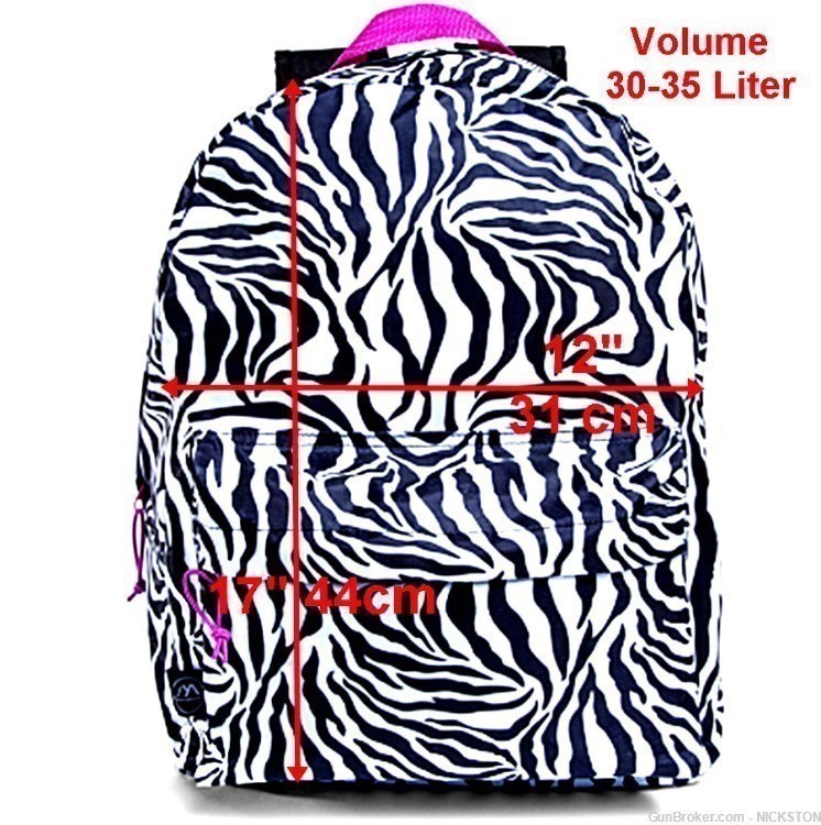 Zebra Lightweight Compact Unisex Accessories Backpack Shoulder Book Bag -img-4