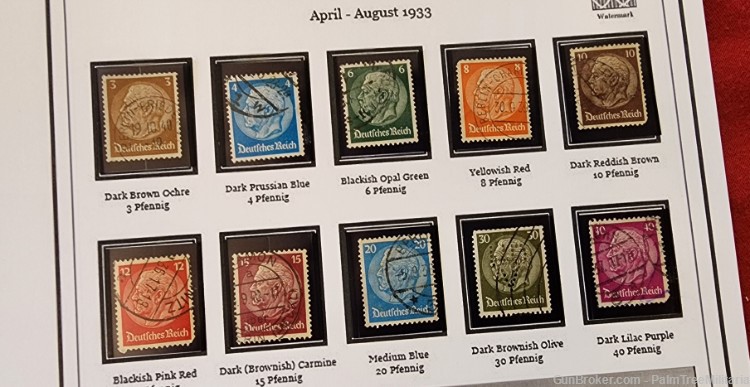WW2 WWII NSDAP German Third Reich Hindenburg stamps complete set on sheet-img-1