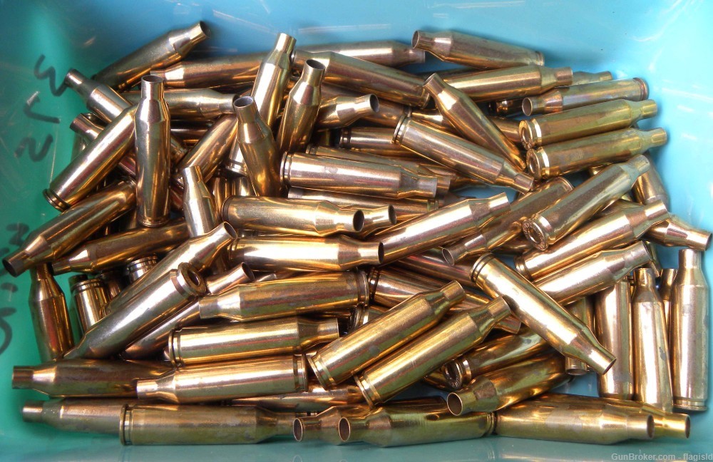 64 Rds of Hornady Brand Brass for 243 Win Polished and Deprimed-img-0