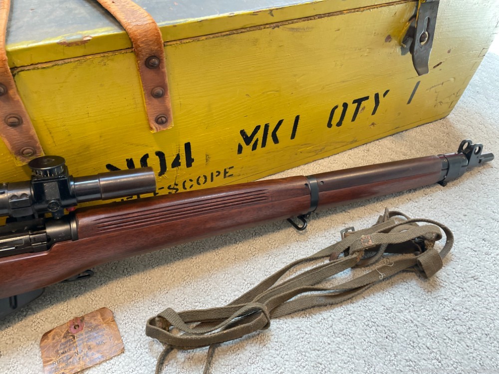 EXCEPTIONAL Long Branch No4 MKI*T 1945 WW2 Sniper, Scope & Case 303 British-img-7