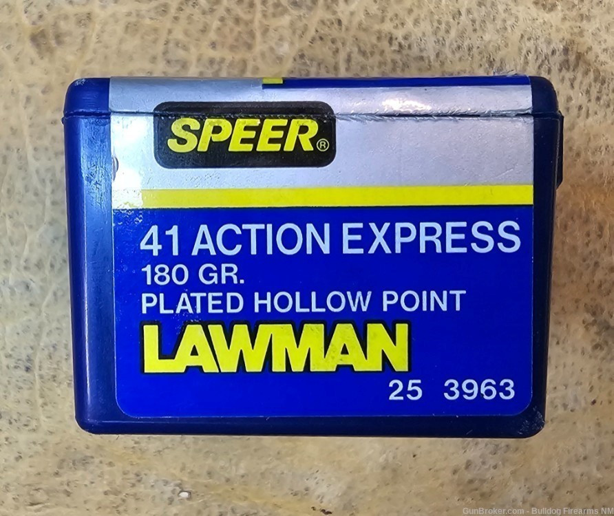 Speer .41 Action Express LAWMAN 180 gr. Plated hollow Point ammo RARE! 25rd-img-4