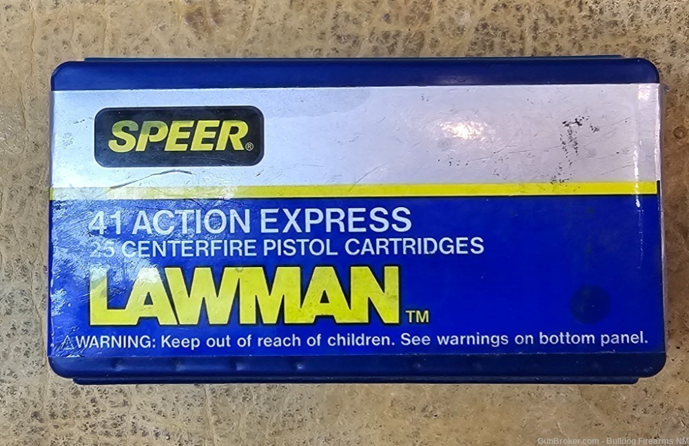 Speer .41 Action Express LAWMAN 180 gr. Plated hollow Point ammo RARE! 25rd-img-2