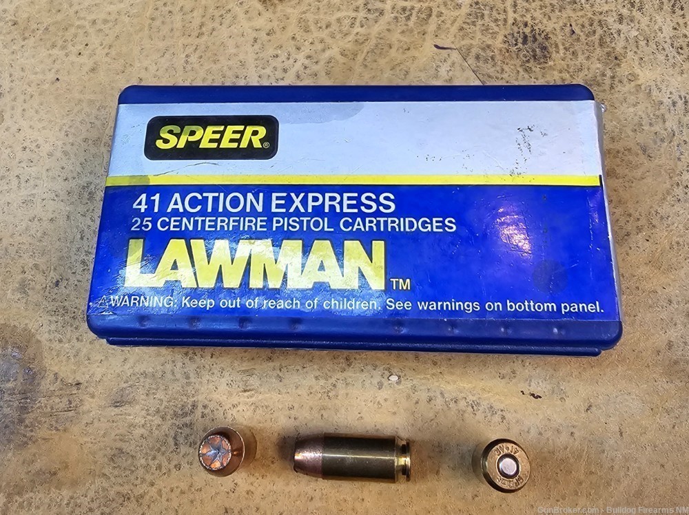 Speer .41 Action Express LAWMAN 180 gr. Plated hollow Point ammo RARE! 25rd-img-0