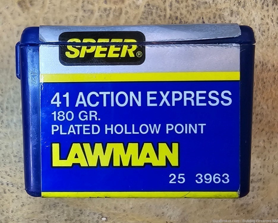 Speer .41 Action Express LAWMAN 180 gr. Plated hollow Point ammo RARE! 25rd-img-3