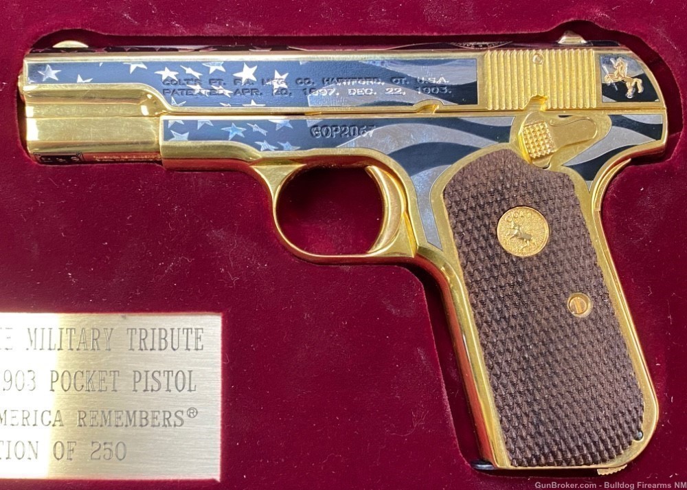 Colt M1903 .32 ACP Salute to the Military Tribute 112 of 250 gold-img-4