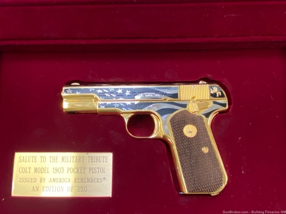 Colt M1903 .32 ACP Salute to the Military Tribute 112 of 250 gold-img-6