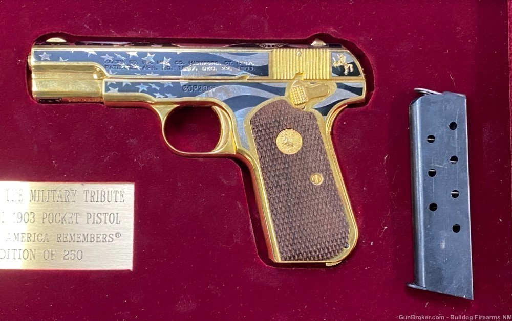 Colt M1903 .32 ACP Salute to the Military Tribute 112 of 250 gold-img-5