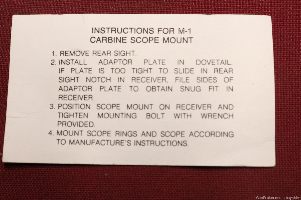  M1 Carbine Scope Mount Machined from Billet  Aluminum w/Directions-img-1