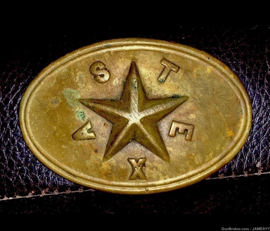 MUSEUM Rarity TEXAS OVAL CONFEDERATE STAR BUCKLE.-img-0