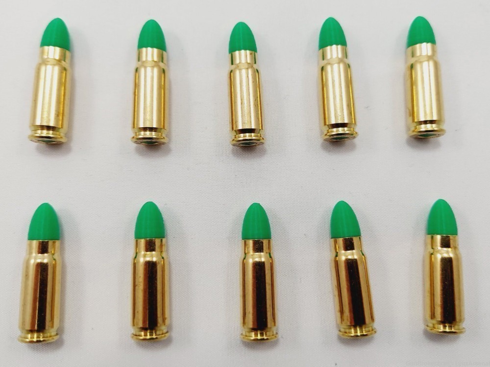 7.62x25 Tokarev Brass Snap caps / Dummy Training Rounds - Set of 10 - Green-img-2
