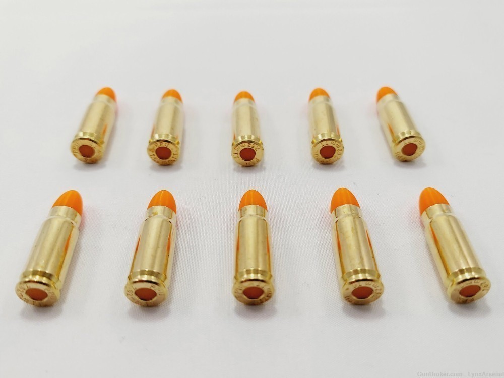 7.62x25 Tokarev Brass Snap caps / Dummy Training Rounds -Set of 10 - Orange-img-3