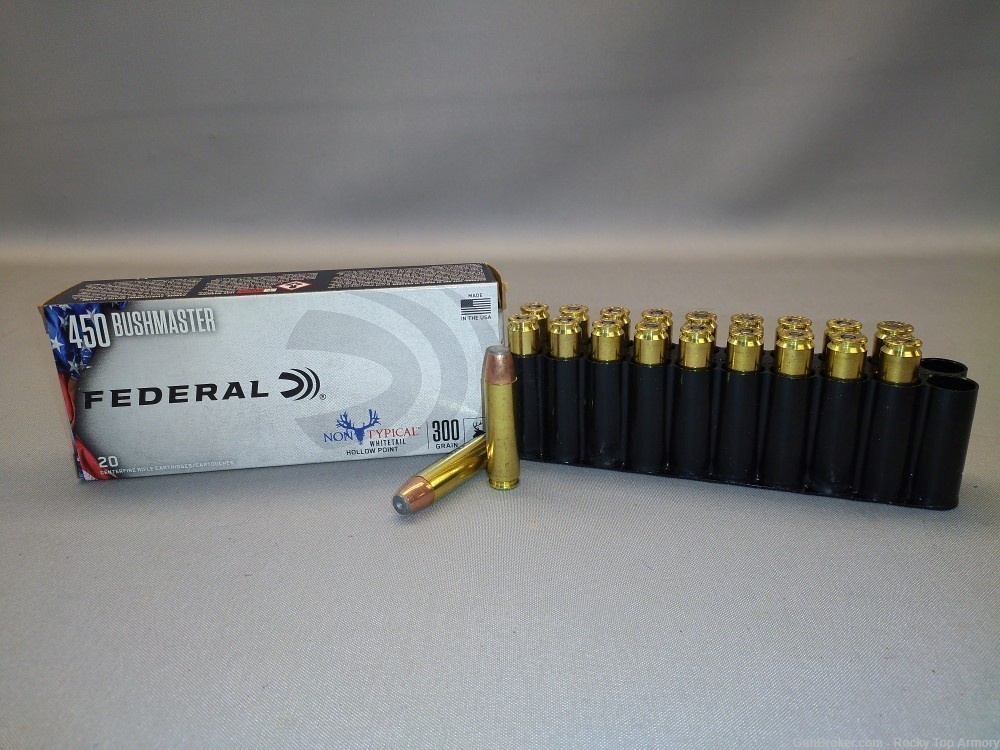 FEDERAL 450 BUSHMASTER 300 GR NON TYPICAL WHITETAIL HOLLOW POINT 20 RD BOX-img-0