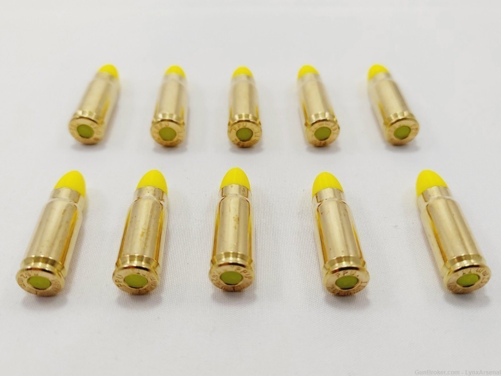 7.62x25 Tokarev Brass Snap caps / Dummy Training Rounds -Set of 10 - Yellow-img-3