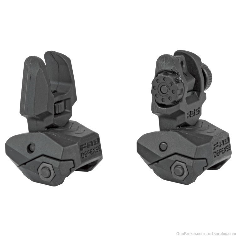 FAB Flip Up Front + Rear Polymer Rifle Sight Set fits Picatinny Rails-img-2