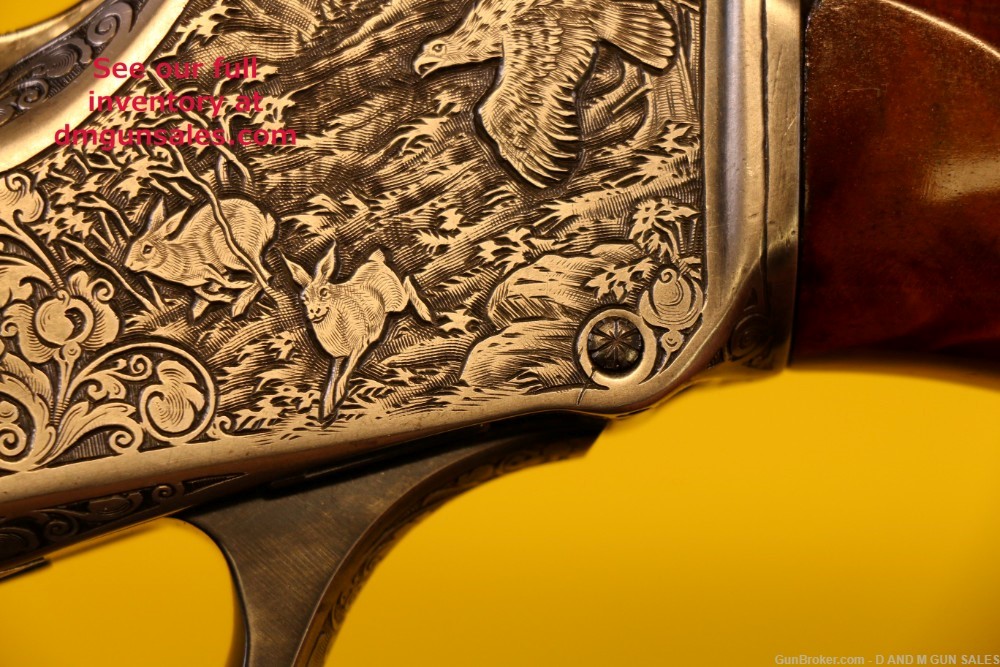 WINCHESTER 1885 .22LR HIGH WALL HIGHLY ENGRAVED RIFLE. STUNNING COLLECTOR -img-60