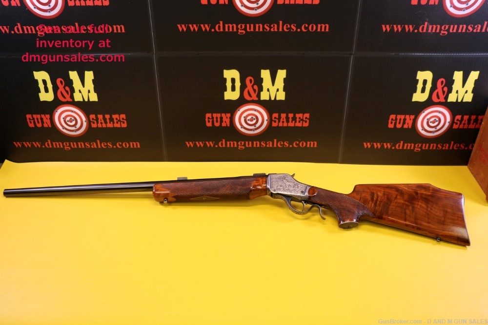 WINCHESTER 1885 .22LR HIGH WALL HIGHLY ENGRAVED RIFLE. STUNNING COLLECTOR -img-0