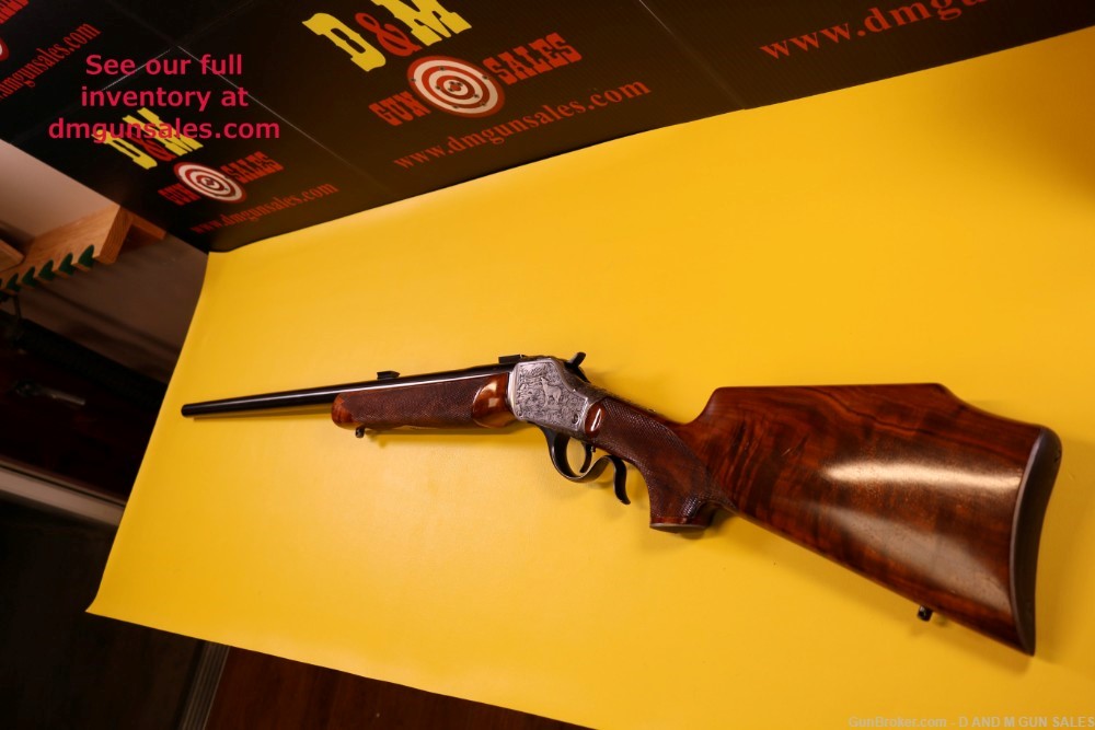 WINCHESTER 1885 .22LR HIGH WALL HIGHLY ENGRAVED RIFLE. STUNNING COLLECTOR -img-1