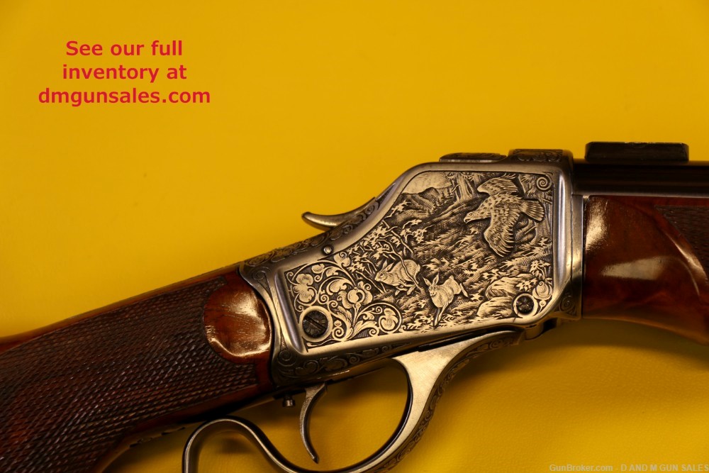 WINCHESTER 1885 .22LR HIGH WALL HIGHLY ENGRAVED RIFLE. STUNNING COLLECTOR -img-76