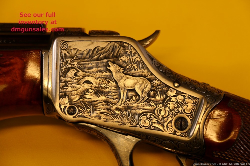 WINCHESTER 1885 .22LR HIGH WALL HIGHLY ENGRAVED RIFLE. STUNNING COLLECTOR -img-8