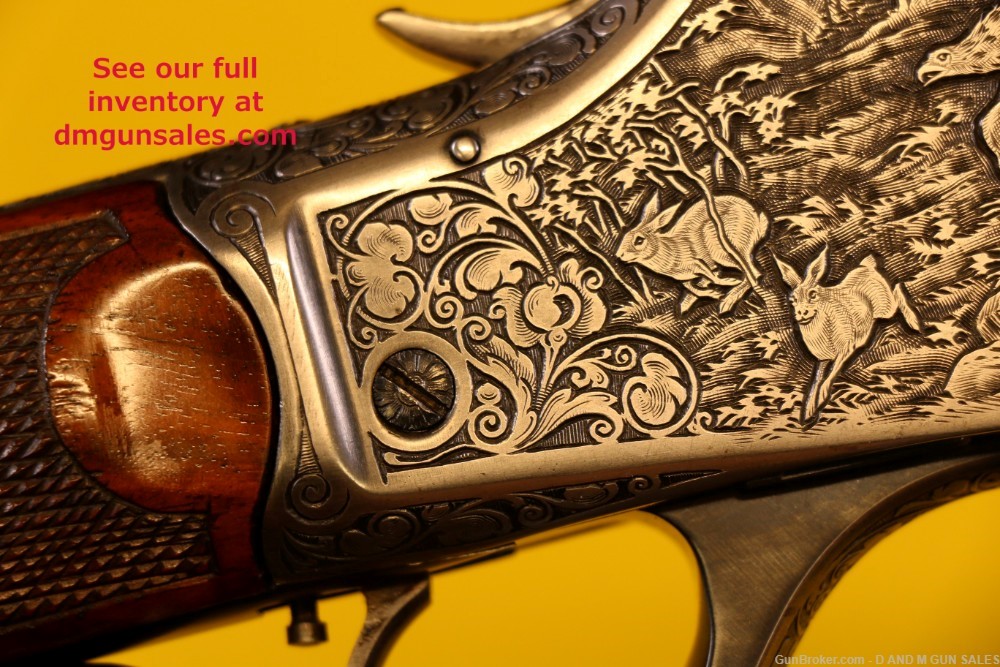 WINCHESTER 1885 .22LR HIGH WALL HIGHLY ENGRAVED RIFLE. STUNNING COLLECTOR -img-62