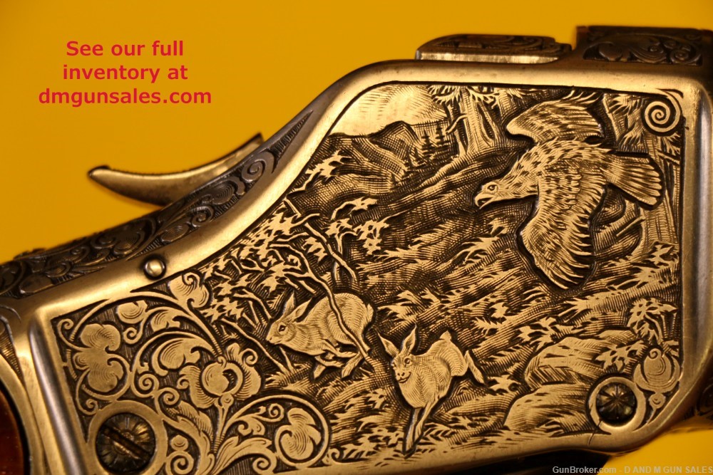 WINCHESTER 1885 .22LR HIGH WALL HIGHLY ENGRAVED RIFLE. STUNNING COLLECTOR -img-61