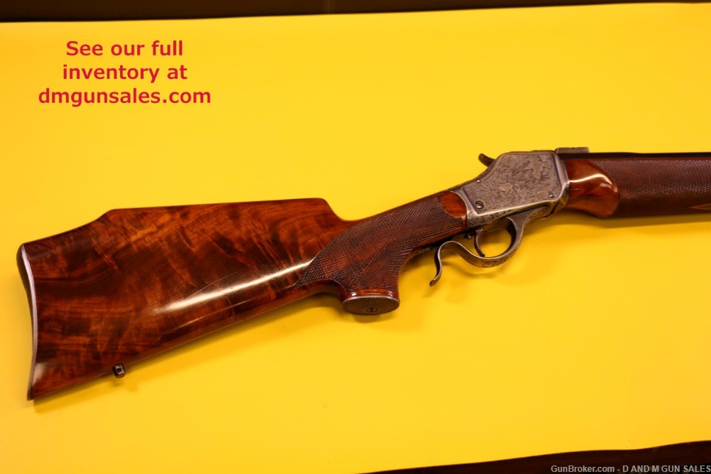 WINCHESTER 1885 .22LR HIGH WALL HIGHLY ENGRAVED RIFLE. STUNNING COLLECTOR -img-81