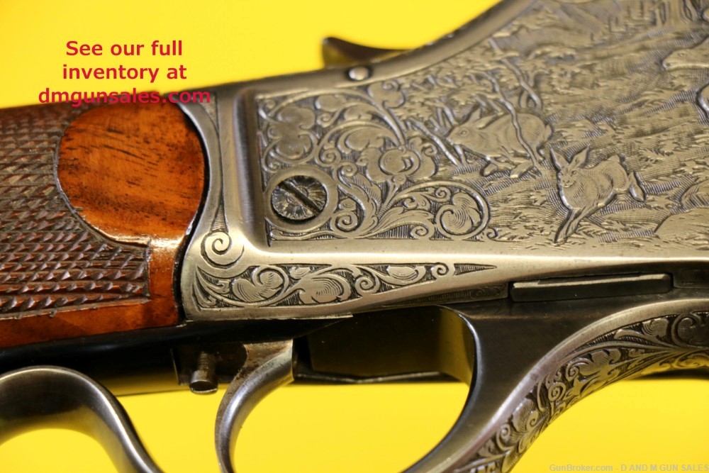 WINCHESTER 1885 .22LR HIGH WALL HIGHLY ENGRAVED RIFLE. STUNNING COLLECTOR -img-63