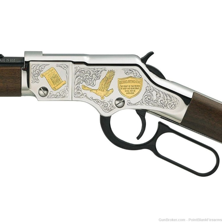 NEW Henry Golden Boy 2nd Amendment Tribute Custom Engraved 22lr Lever Rifle-img-2