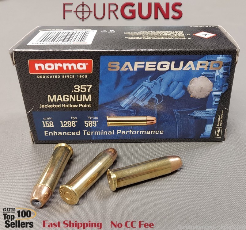 Norma SafeGuard 357 Mag JHP 158 gr 1296 fps 50 Rounds/Box 803504441-img-0
