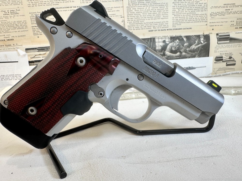 KIMBER MICRO 9  9MM W CRIMSON TRACE LASER PENNY AUCTION! -img-2