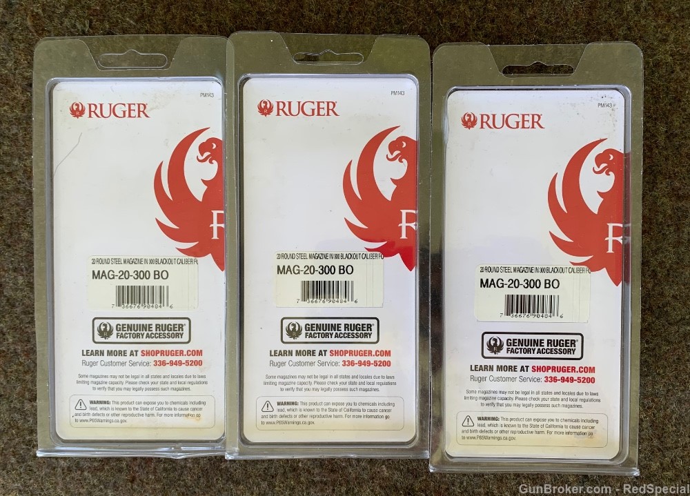 Ruger Mini 14 300 AAC BO factory magazines - 20 round - lot of 3-img-2