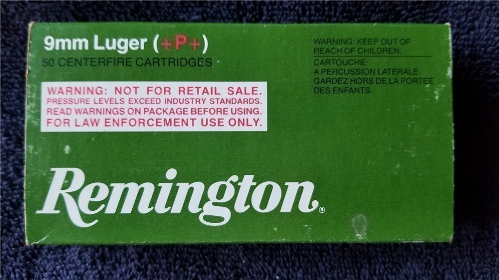 RARE REMINGTON 9MM LUGER +P+ ammo 1 box of 50 rounds.-img-0