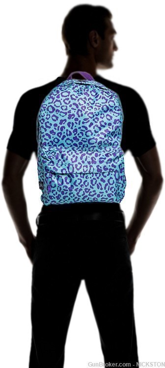 Purple Cheetah Lightweight Compact Accessories Backpack Shoulder Book Bag -img-2