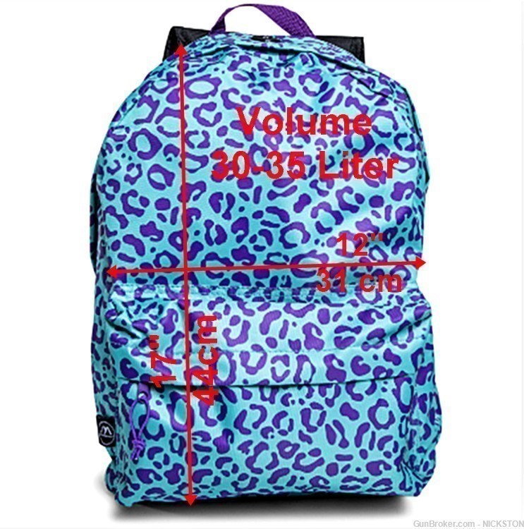 Purple Cheetah Lightweight Compact Accessories Backpack Shoulder Book Bag -img-4