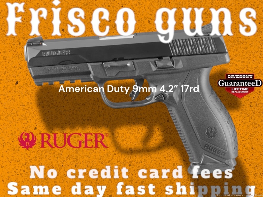 RUGER AMERICAN DUTY 9MM 4.2'' 17RD PISTOL 8605-img-0