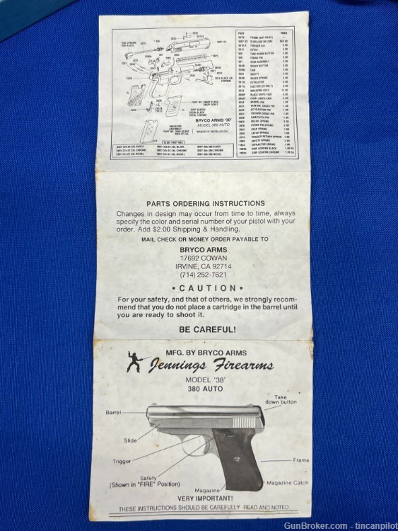 Jennings Bryco 38 .380 Pistol no reserve penny auction-img-4