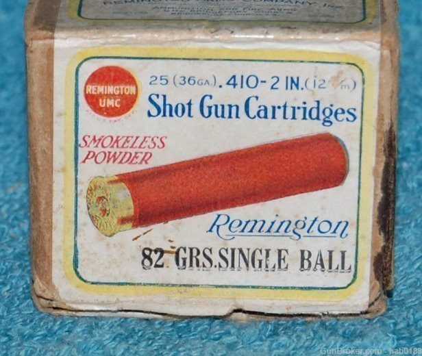 Vintage Partial 2 Pc Box Remington UMC 410 2" Shotgun Shells 24 Rnds Ball -img-1