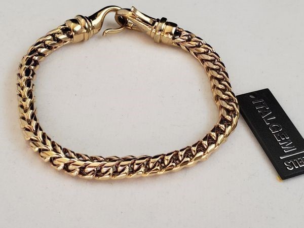 ITALGEM STEEL Men's IP Yellow Gold Steel Chain Bracelet. SMB150. *REDUCED*-img-0