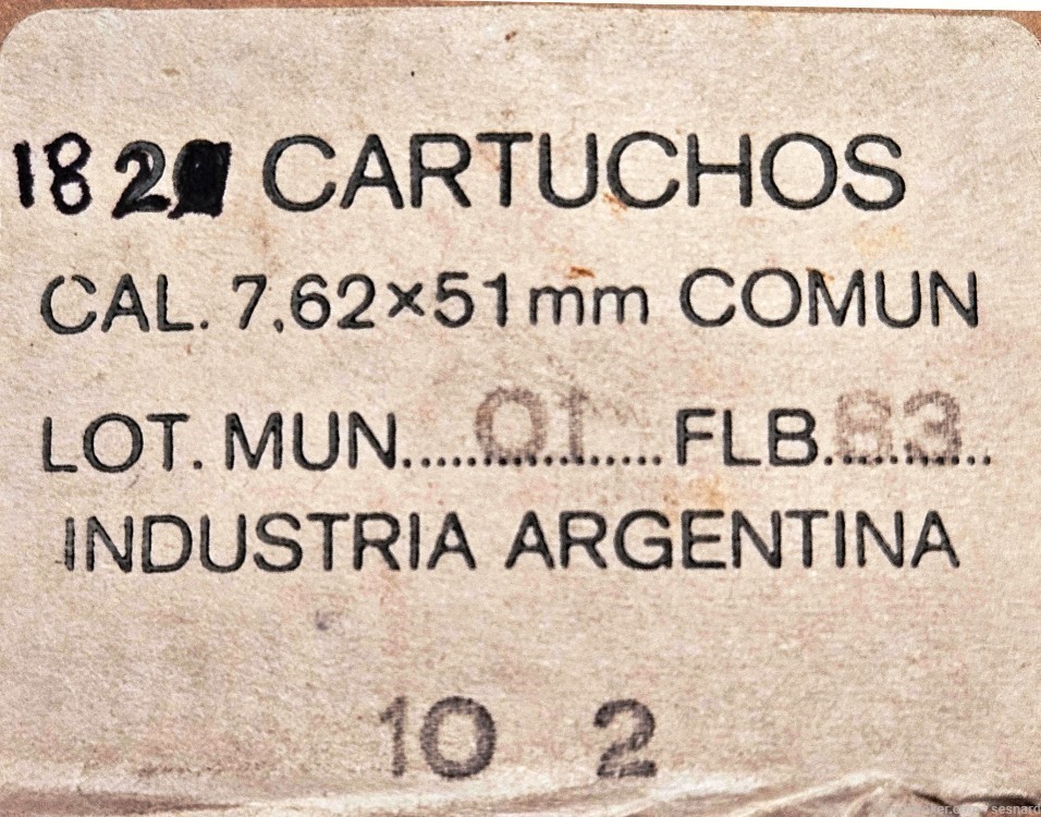 214 Rd NATO 7.62X51MM 182 Argentinian, 32 Portuguese rounds-img-1