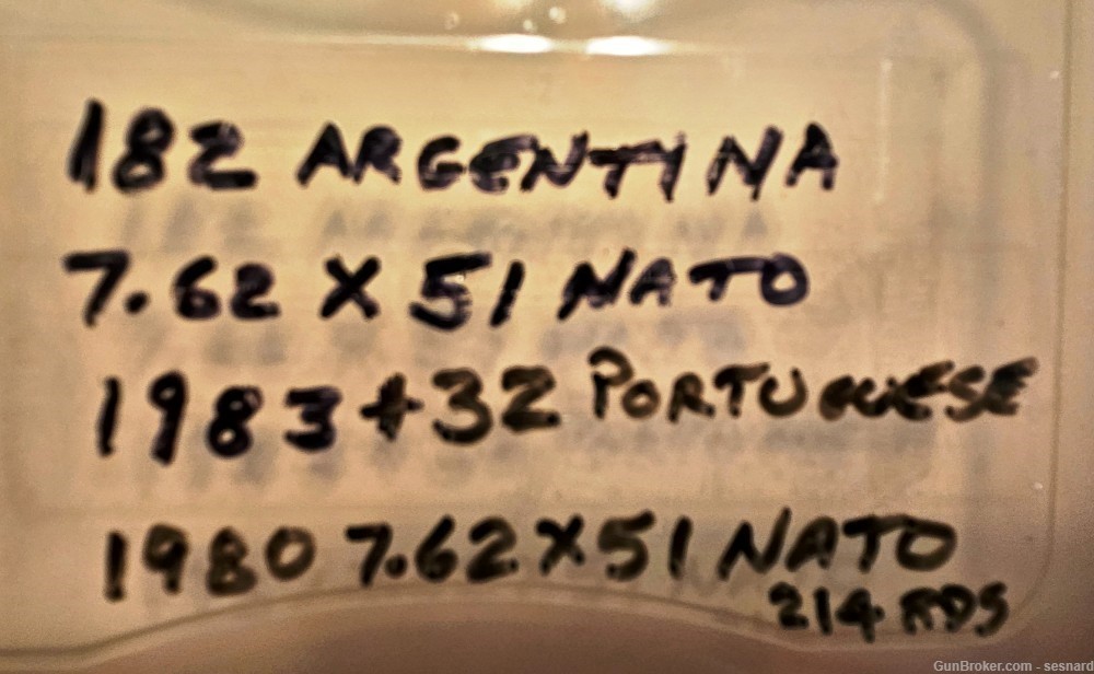 214 Rd NATO 7.62X51MM 182 Argentinian, 32 Portuguese rounds-img-0