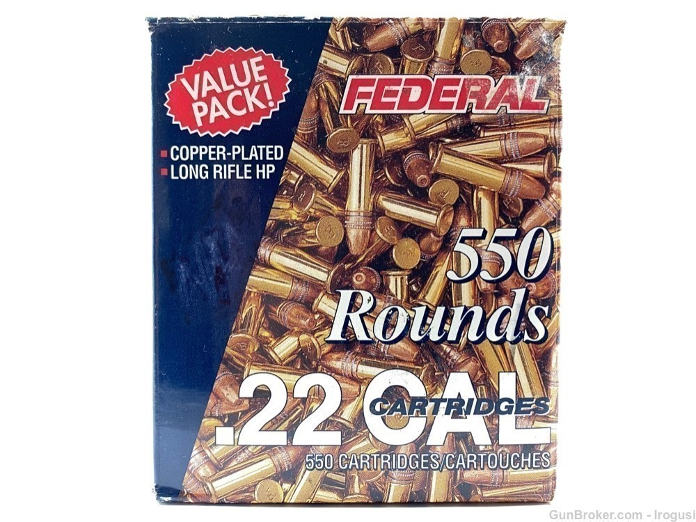 1994 Federal .22 LR Copper Plated Hollow Point 550 Rounds-img-0